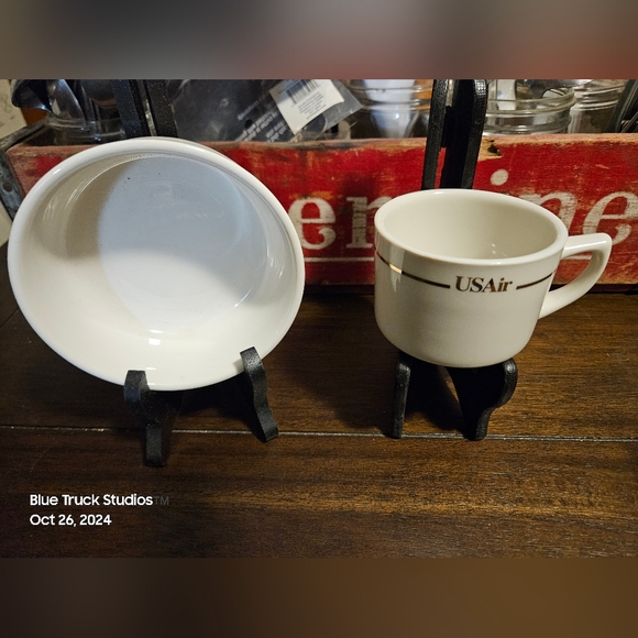 USAir Small Bowl Coffee Cup Set Mayer & Abco Vintage Airline Dishes - Picture 4 of 10